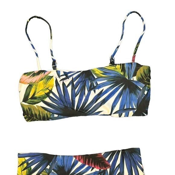 L Space NWOT Rebel Bikini Floral Leaf Multi Color 2 Piece Swimsuit M/XS Bottom - Picture 4 of 7